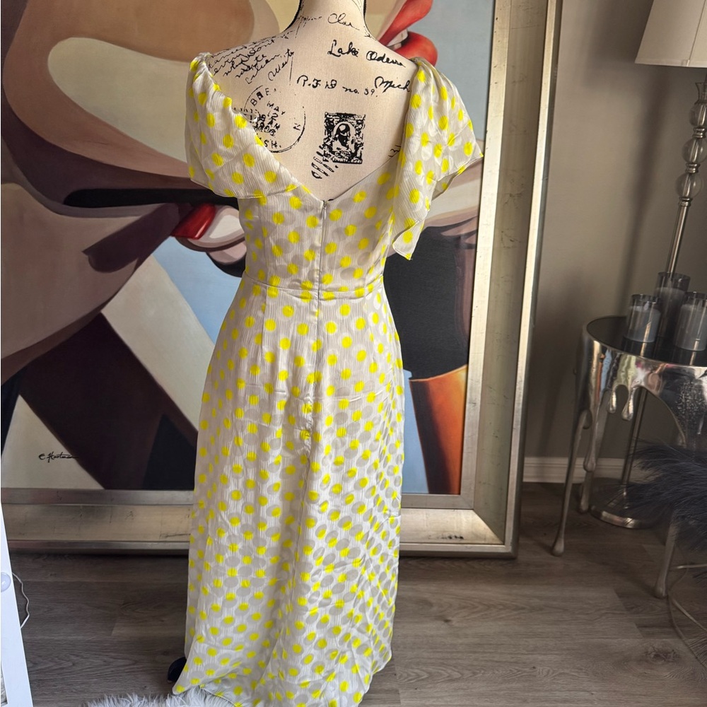 Zara polka dot deep v low cut wrap maxi dress small - Picture 4 of 8